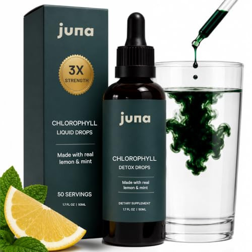 Juna Liquid Chlorophyll Detox Drops, Lemon & Mint Flavor, 3X Strength | Amazon (US)