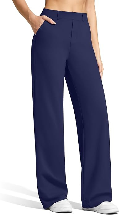 G4Free EverGoing Women's Wide Leg Dress Pants with Pockets Belt Loops | Amazon (US)