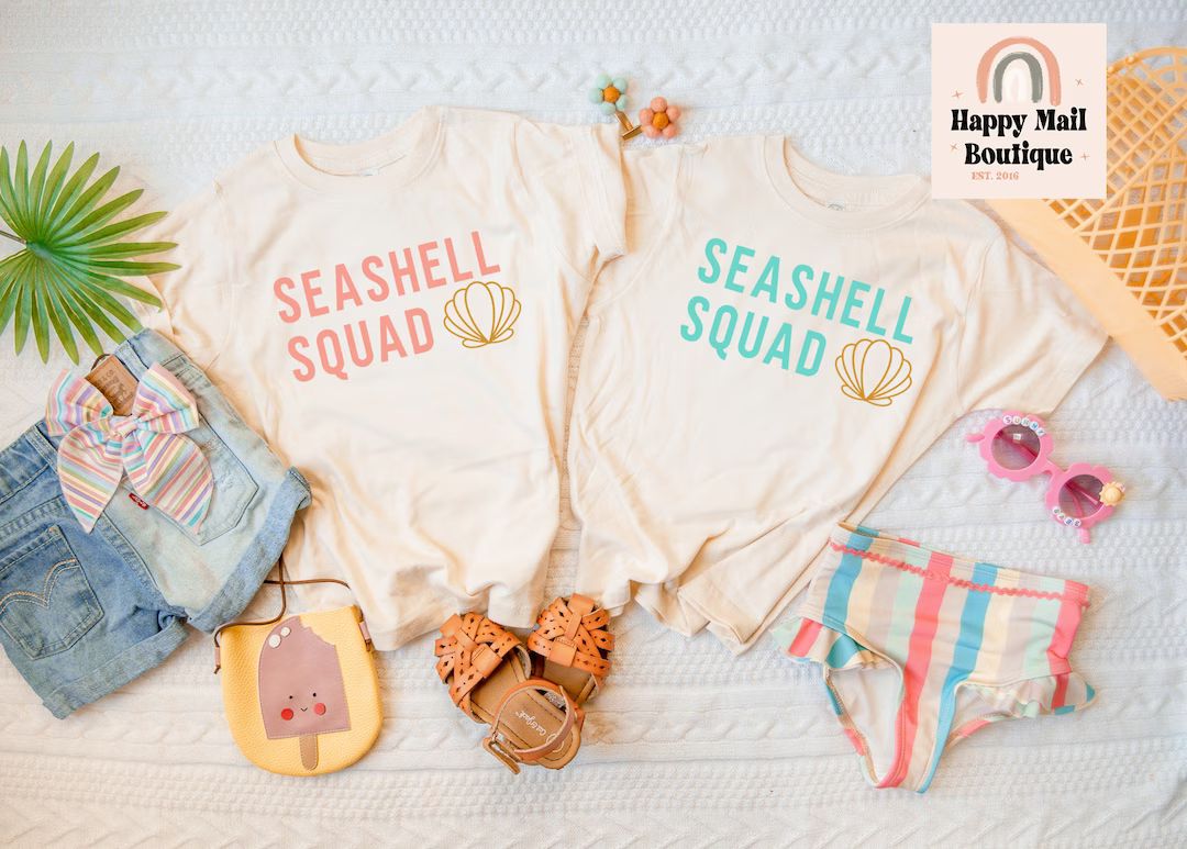 Seashell squad shirt, Kid beach shirt, Kid beach tshirt, Summer Vacation, Kids Shirt, Summer Outf... | Etsy (US)