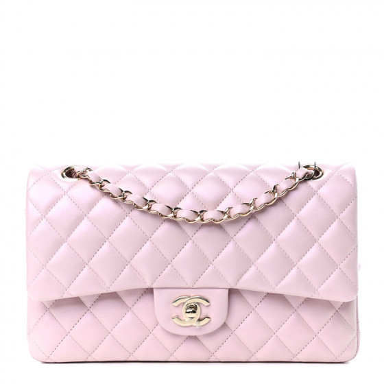 CHANEL

Iridescent Calfskin Quilted Medium Double Flap Light Pink | Fashionphile