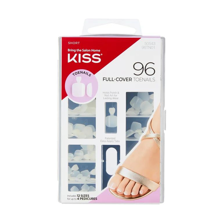 KISS Full-Cover Fake Toenails with Patented Easy-Apply Tabs & Maximum Strength Nail Glue - 96 Cou... | Walmart (US)