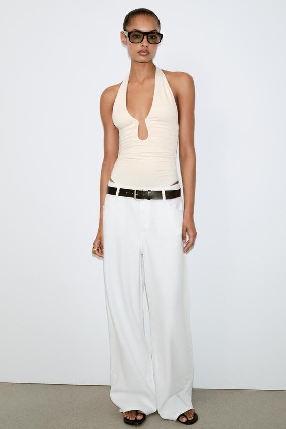 DRAPED POLYAMIDE BODYSUIT | Zara US