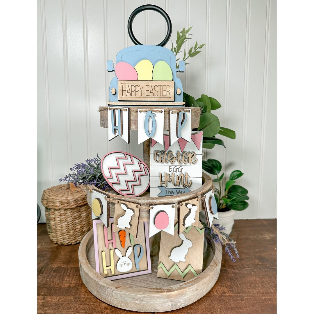 Easter Tier Tray Decor, Spring Tier Tray Decor, Easter Home Decorations | Etsy (US)