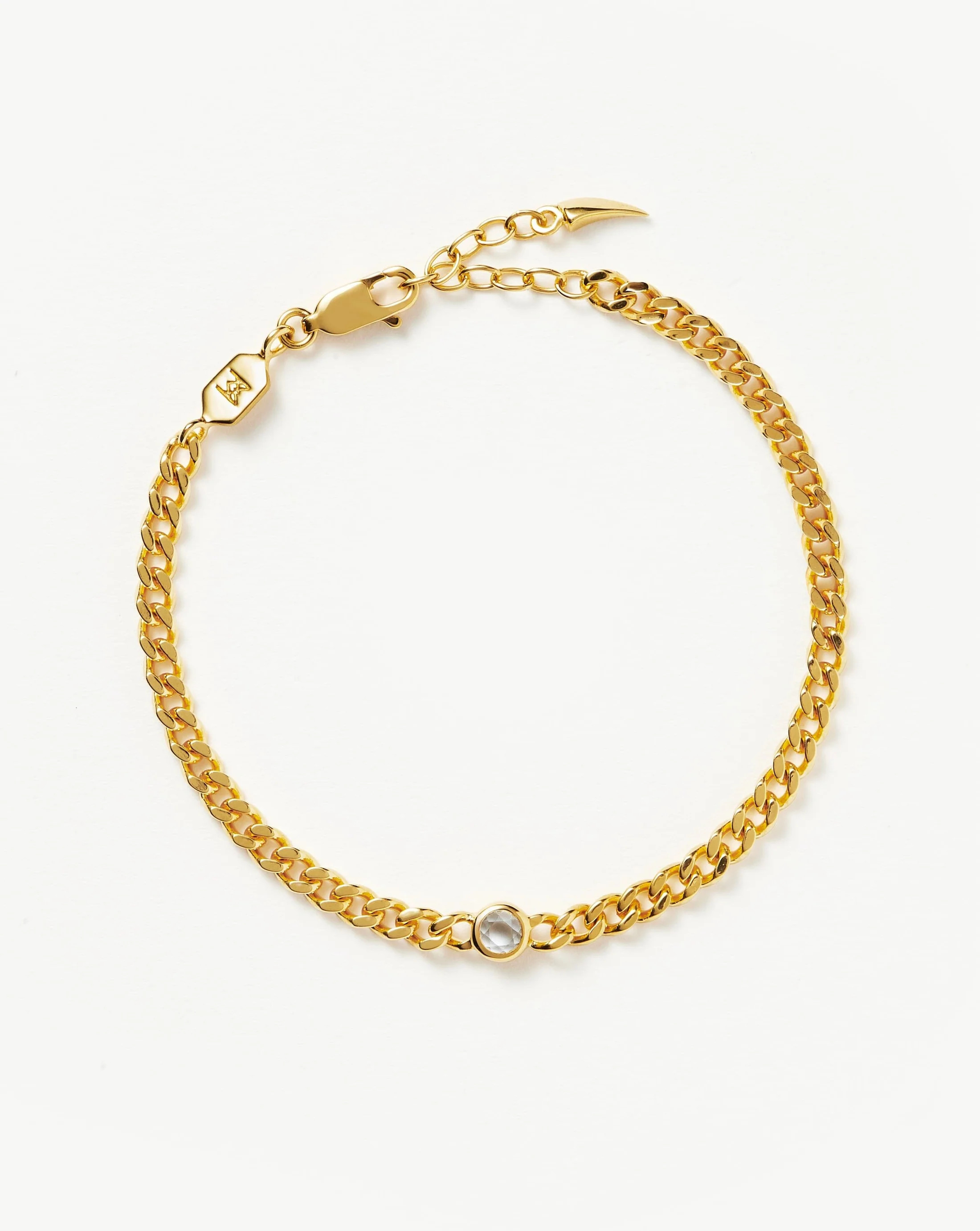April Birthstone Chain Bracelet | 18ct Gold Vermeil/Crystal | Missoma UK