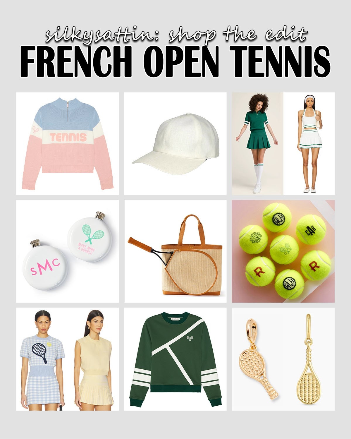 Shop the Edit: French Open Tennis

Basketball, soccer, golf, and tennis. So many sporting events, so little time. Here are some tennis inspired articles for your favorite fan and player. 

The 2026 French Open (Roland-Garros) runs from May 24 to June 7, 2026, in Paris, France. Main draw action begins May 24, leading up to the women's singles final on June 6 and the men's singles final on June 7. 

french open, tennis match, tennis match outfit, tennis player gift ideas, sports party, sporty outfit, casual outfit, womens fashion #frenchopen #tennismatch #tennismatchoutfit #tennisplayergiftideas #sportsparty #sportyoutfit #casualoutfit #womensfashion

#LTKActive #LTKootd #LTKdayinmylife