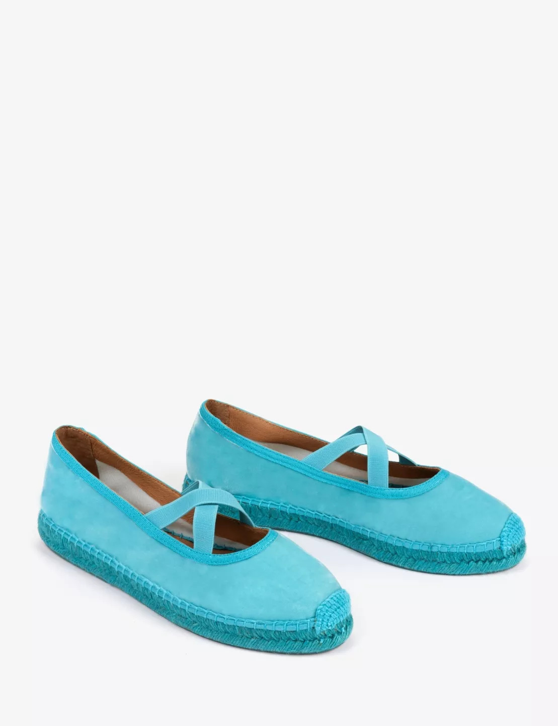 Chico Velvet Espadrille - Turquoise | Penelope Chilvers