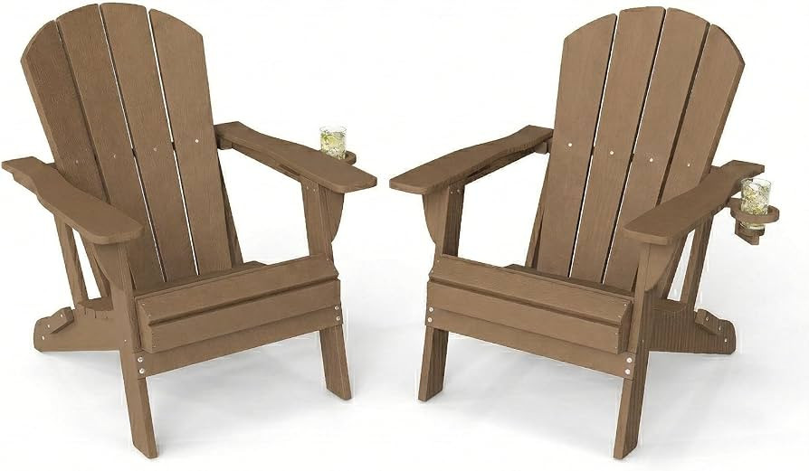 Kingdura Folding Adirondack Chairs Set of 2, Portable HDPE All Weather Resistant Outdoor Patio Ch... | Amazon (US)