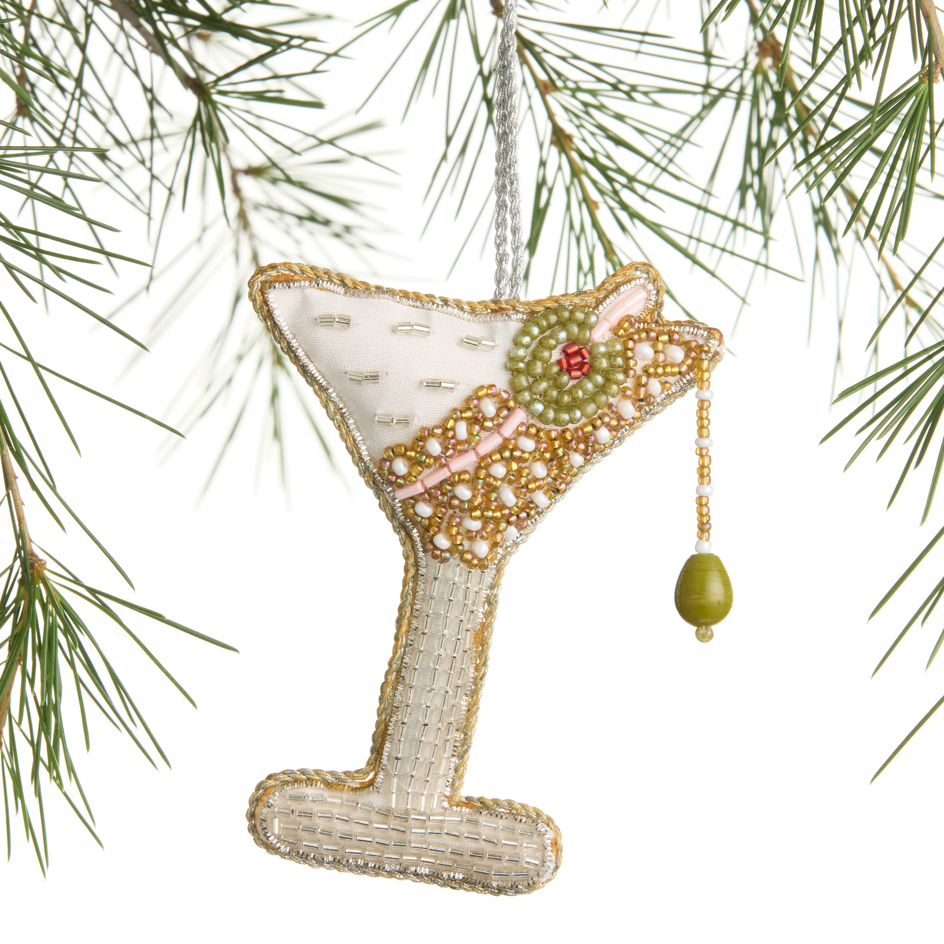Beaded Fabric Martini Ornament | World Market