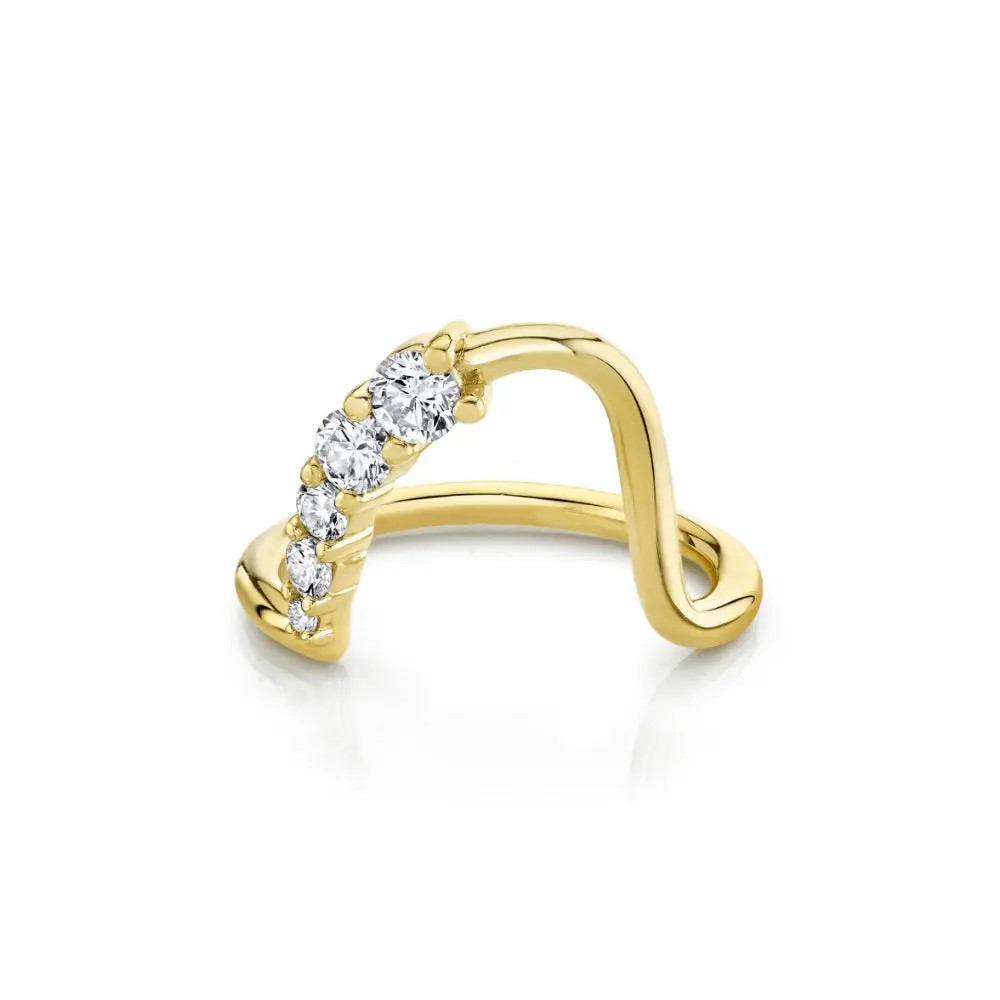 White Diamond Wedding Band: Lucy Wave Band | Marrow Fine