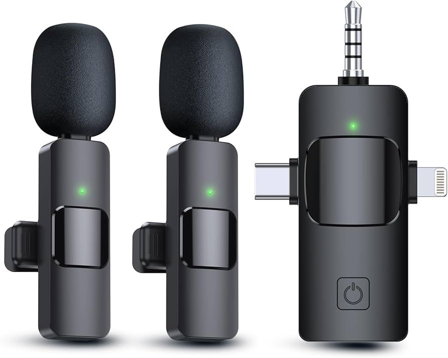PQRQP 3 in 1 Wireless Lavalier Microphones for iPhone, iPad, Android, Camera, USB-C Microphone, 7... | Amazon (US)