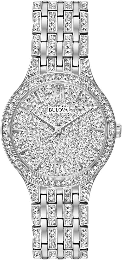 Bulova Crystal Pave 3-Hand Quartz Slim Case Watch | Amazon (US)