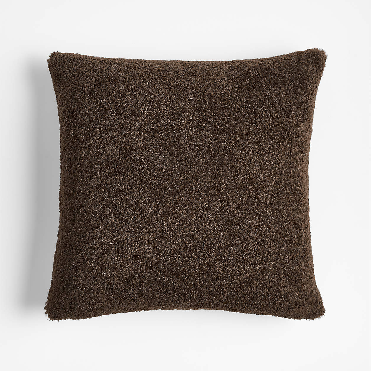 Faux Shearling 20"x20" Clay Taupe Throw Pillow with Down-Alternative Insert + Reviews | Crate & B... | Crate & Barrel