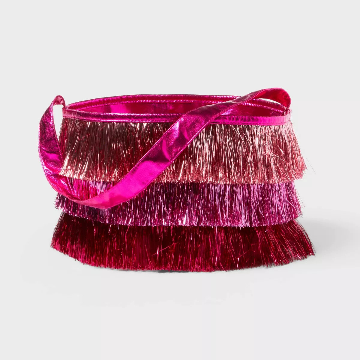 Round Fringed Decorative Easter Basket Silver - Spritz™ | Target