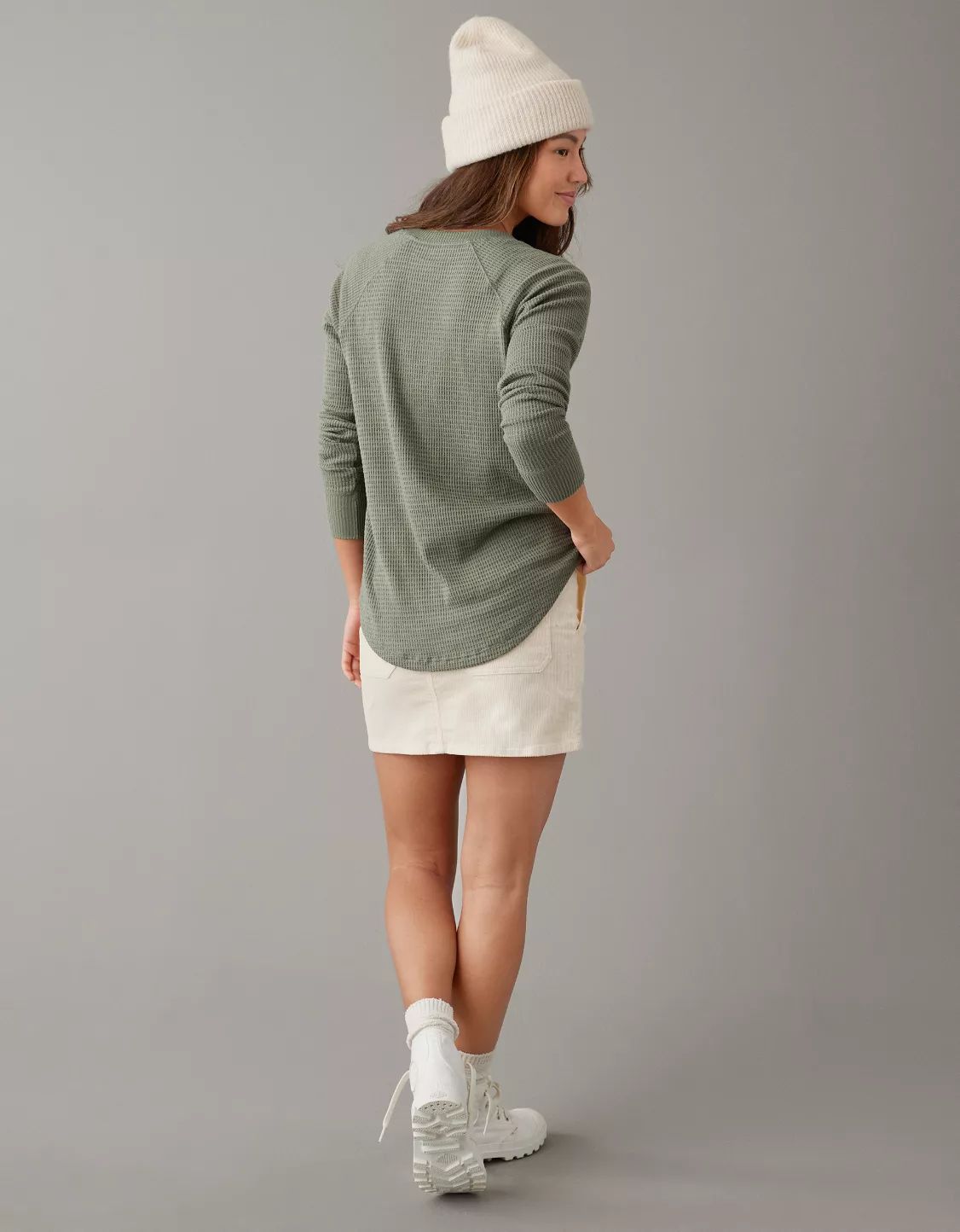 AE Oversized Long-Sleeve Plush Tee | American Eagle Outfitters (US & CA)