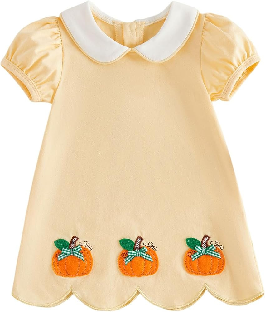Little Girl Back To School Outfit Ruffle Short Sleeve A-line Summer Dress | Amazon (US)
