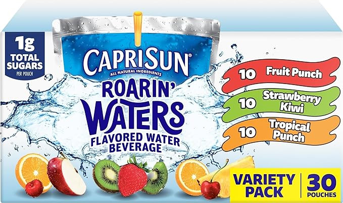 Capri Sun Roarin' Waters Flavored with Other Natural Flavor Water Beverage, 30 Pouches, for Schoo... | Amazon (US)