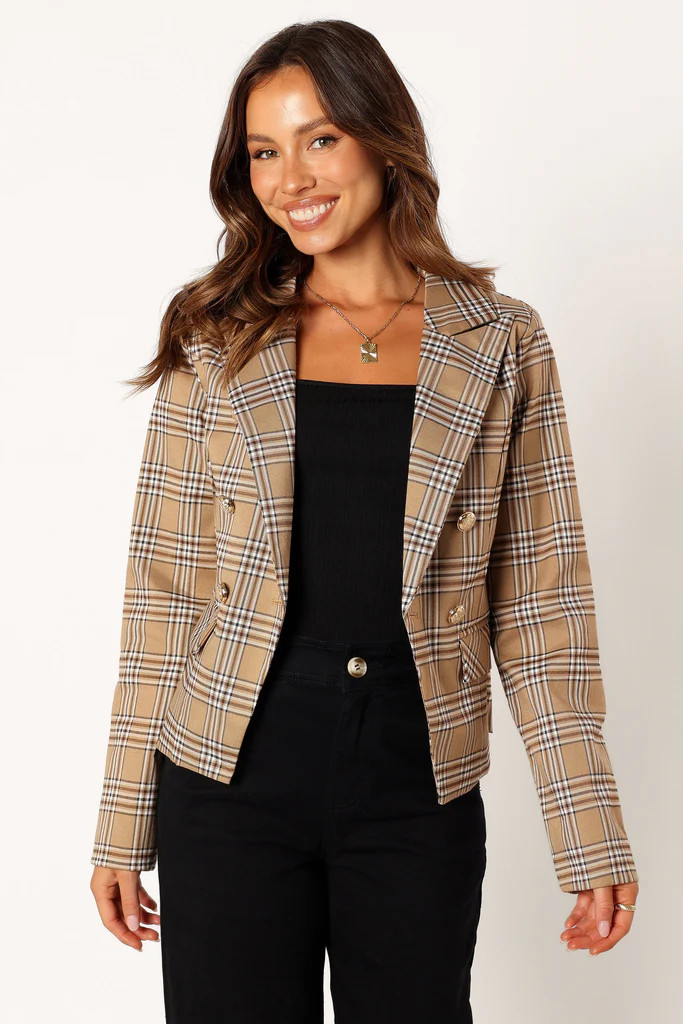Michaela Plaid Blazer - Tan | Petal & Pup (US)