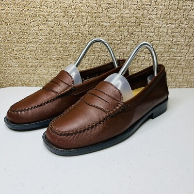 Bass Weejuns Penny Loafer Women's 7.5 M Brown Leather Slip On Shoes | eBay US