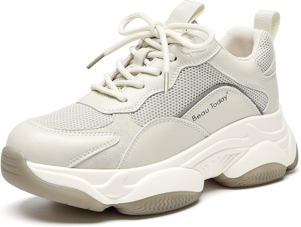 Beau Today Women's Chunky Sneakers Platform Dad Shoes for Women | Amazon (US)