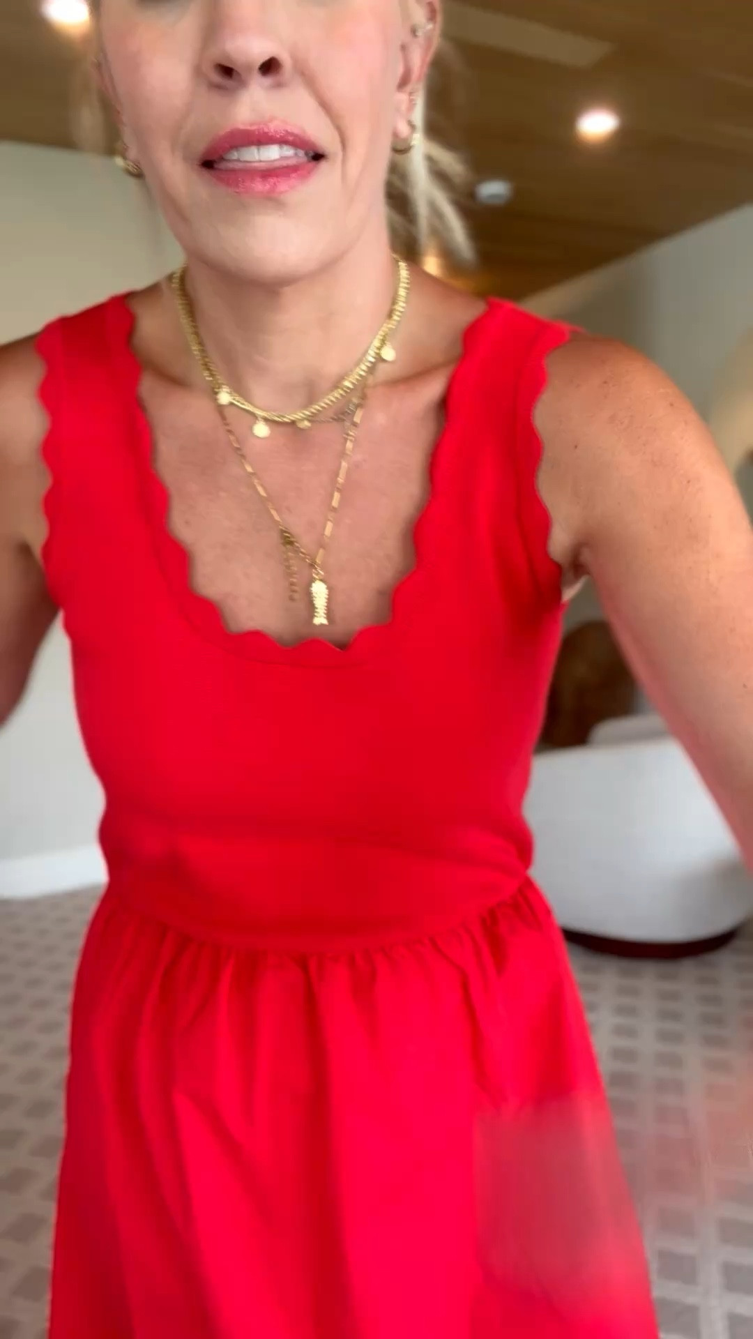 This dress is so pretty and selling out fast! I’m wearing a size small 