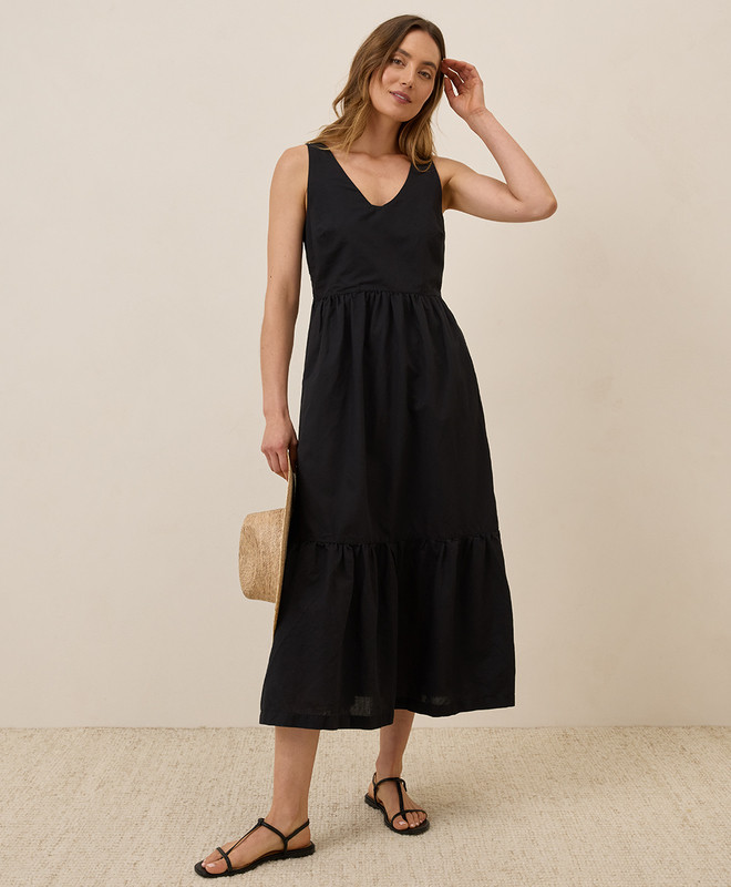 Women’s Canopy Linen Blend Easy Tank Dress made with Organic Cotton | Pact | Pact Apparel