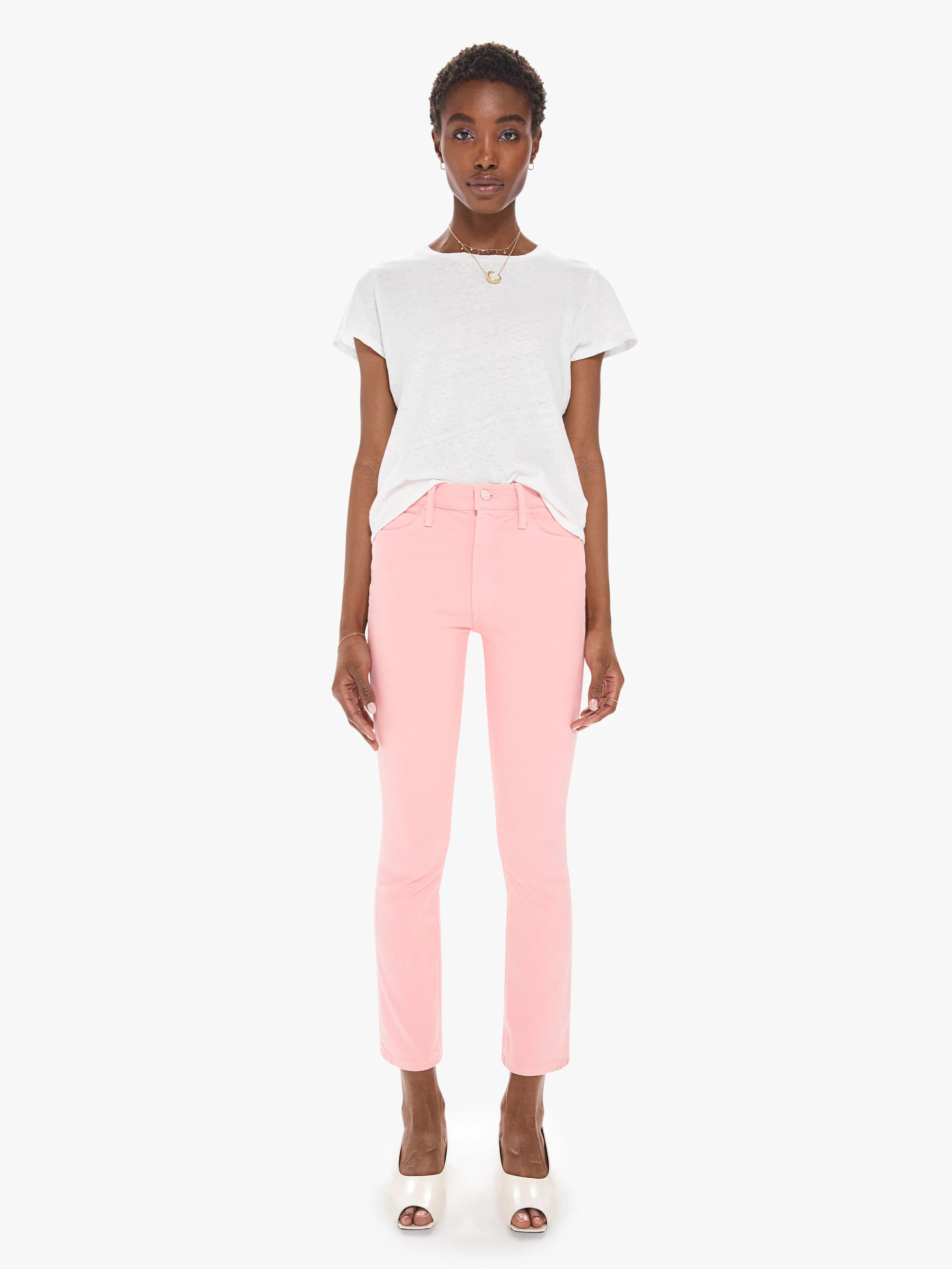 THE MID RISE DAZZLER ANKLE - QUARTZ PINK | Mother Denim