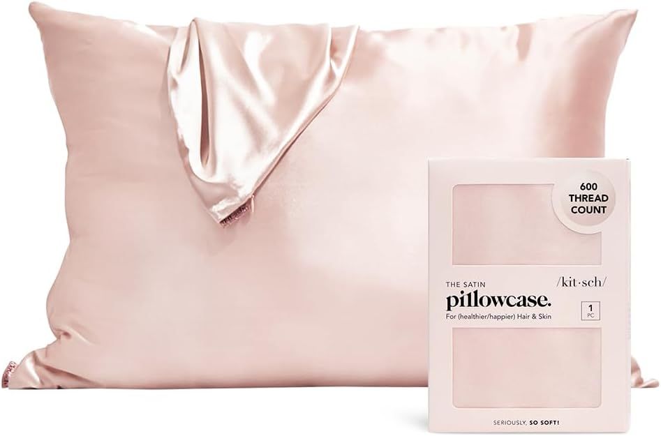 Kitsch Satin Pillowcase for Hair and Skin Queen, Softer Than Silk Pillow Cases for Hair, Cooling ... | Amazon (US)