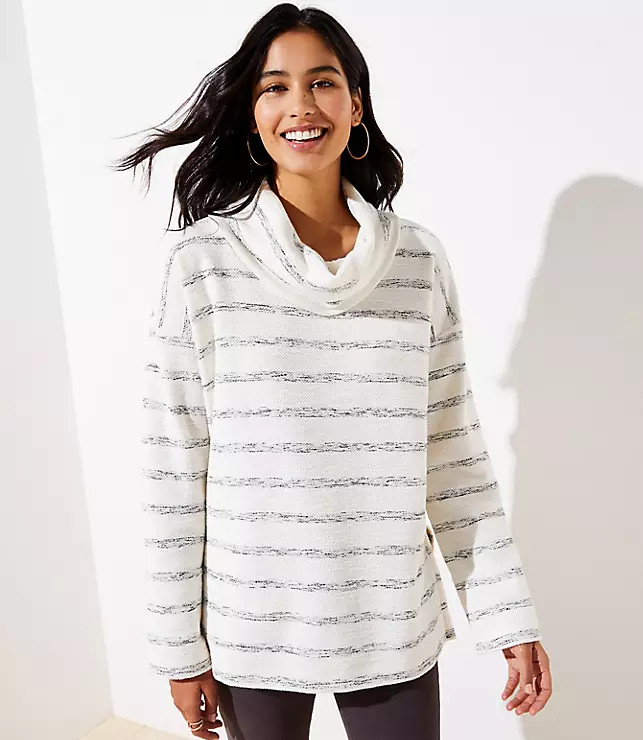 Striped Cowl Neck Top | LOFT | LOFT