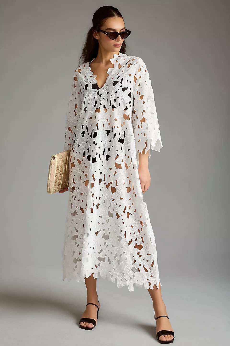 By Anthropologie Floral Eyelet Kaftan | Anthropologie (US)