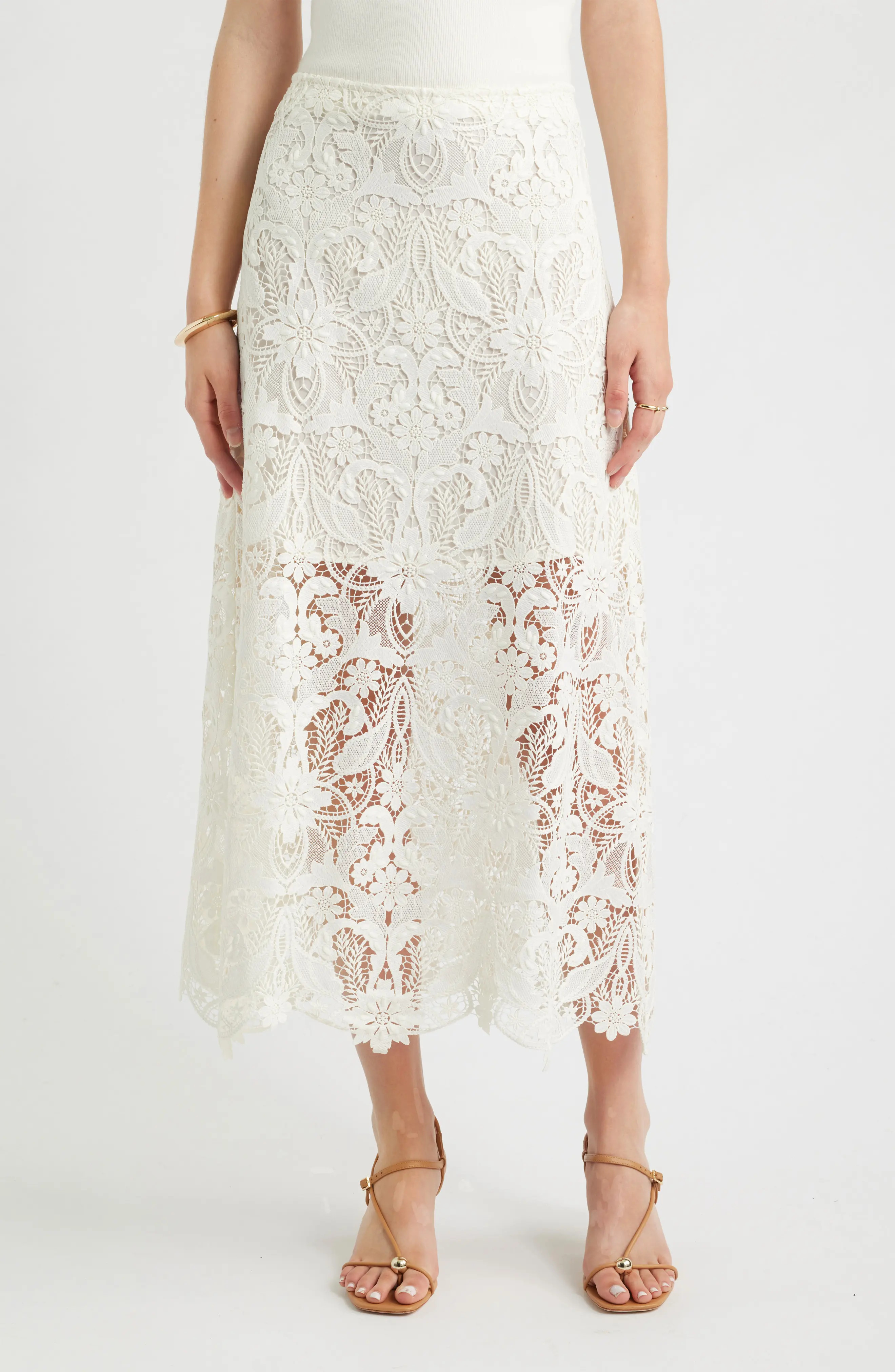 Nordstrom Floral Lace Maxi Skirt (Women) | Nordstrom | Nordstrom