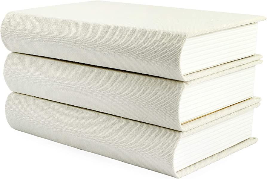 AuldHome Faux Book Stack (Cream); Blank Set of 3 Decorative Books for DIY Crafts and Home Decor | Amazon (US)