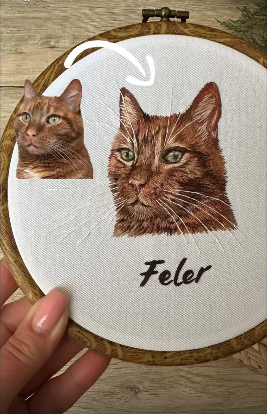 Cat Face Embroidery Portrait Hoop | Ginger Cat Embroidery | Pet Lover Gift | Pet Portrait Embroid... | Etsy (US)