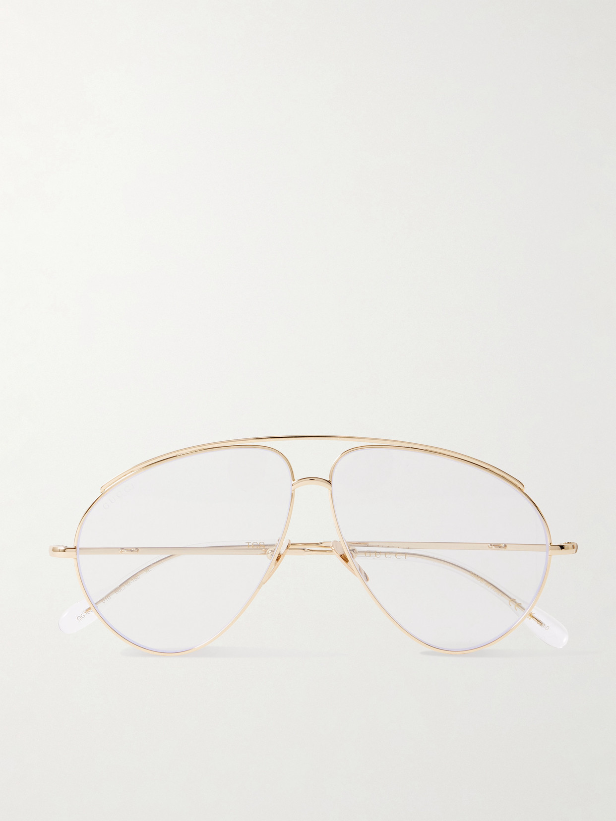GUCCI EYEWEAR - Fashion Show Aviator-style Gold-tone Optical Glasses - One size | NET-A-PORTER (US)