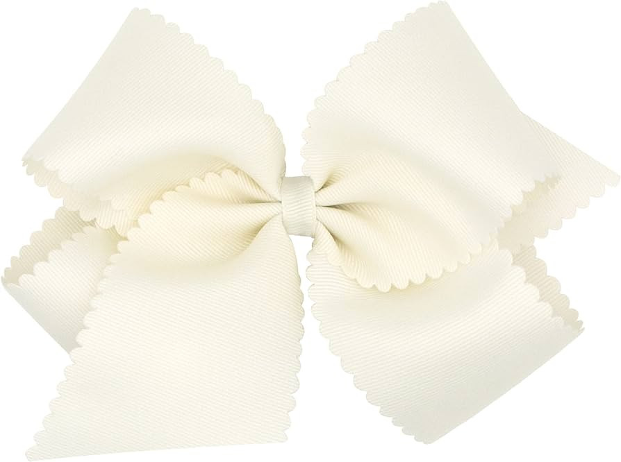 Wee Ones Girls' Classic Grosgrain Hair Bow with Scalloped Edges and Plain Wrap Center on a WeeSta... | Amazon (US)