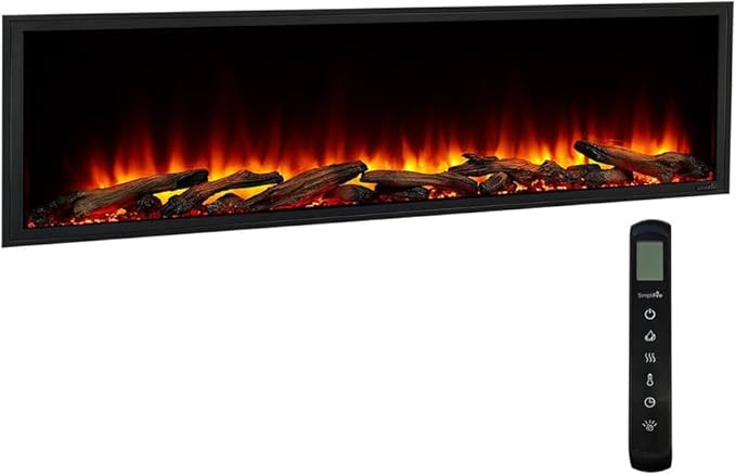 SimpliFire 55-Inch Scion Clean Face Indoor/Outdoor Linear Electric Fireplace (SF-SC55-BK) | Amazon (US)