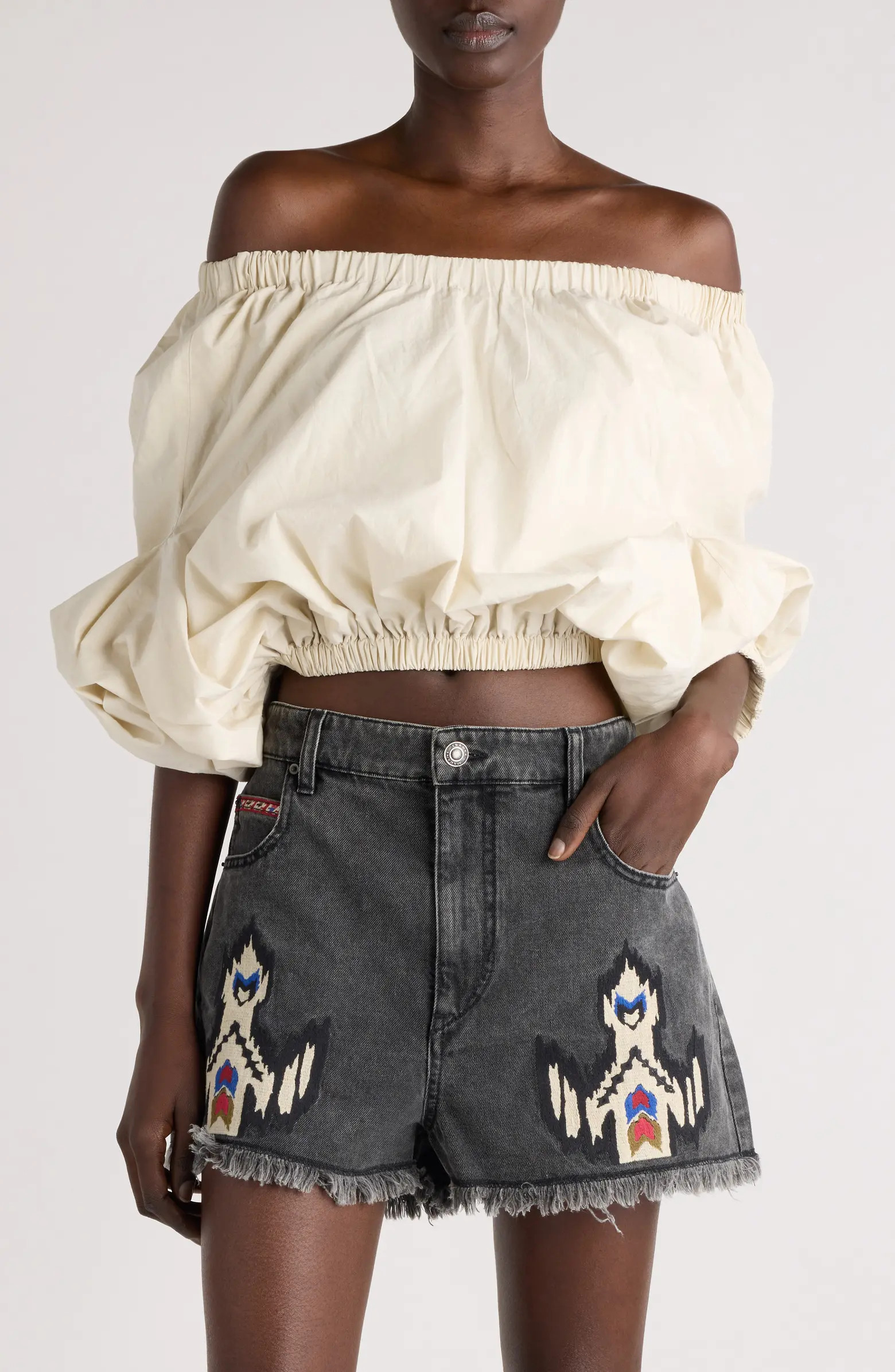 Isabel Marant Étoile Bertille Woven Cotton Crop Top | Nordstrom | Nordstrom