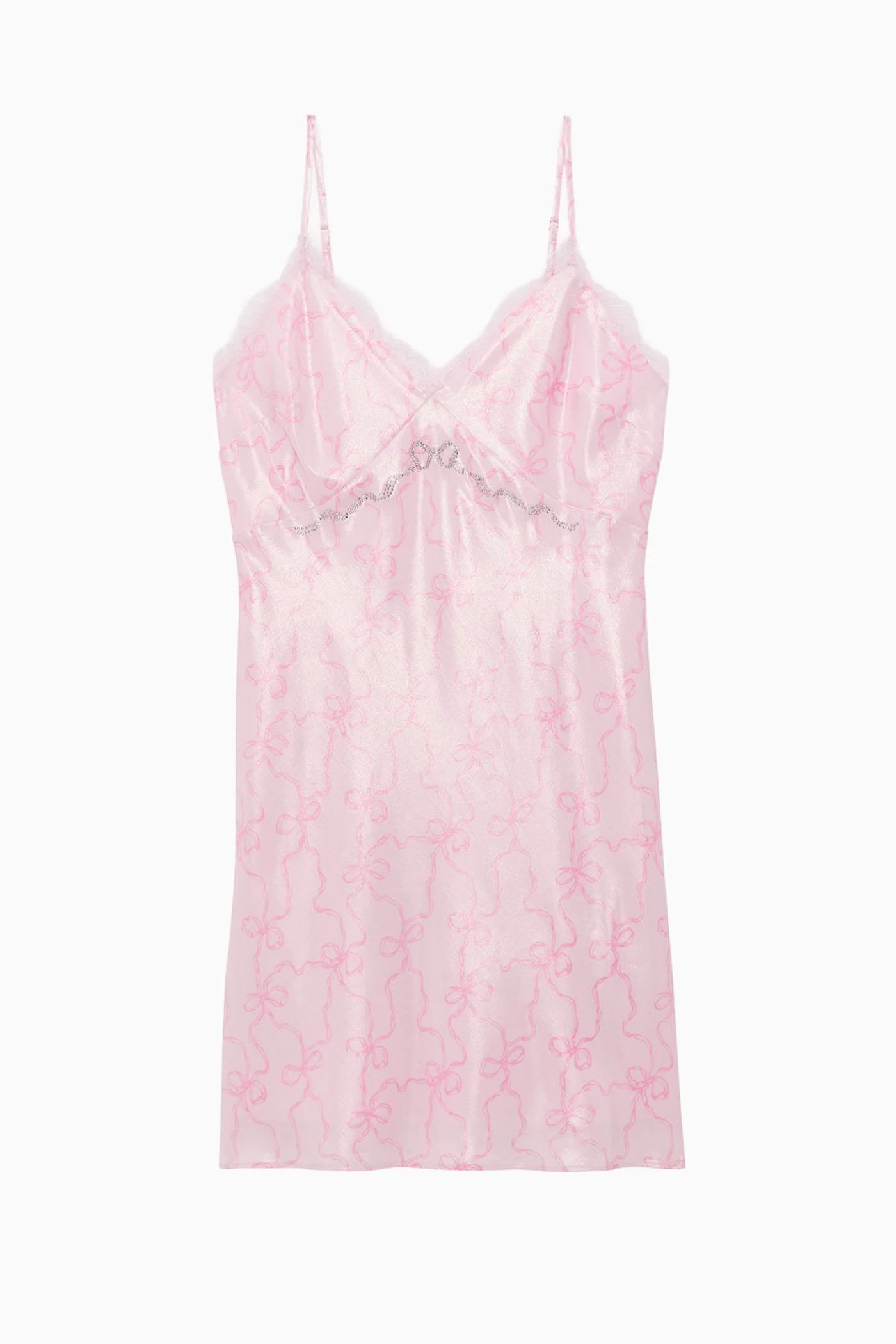 PINK x LoveShackFancy Lace Trim Satin Mini Dress | LoveShackFancy