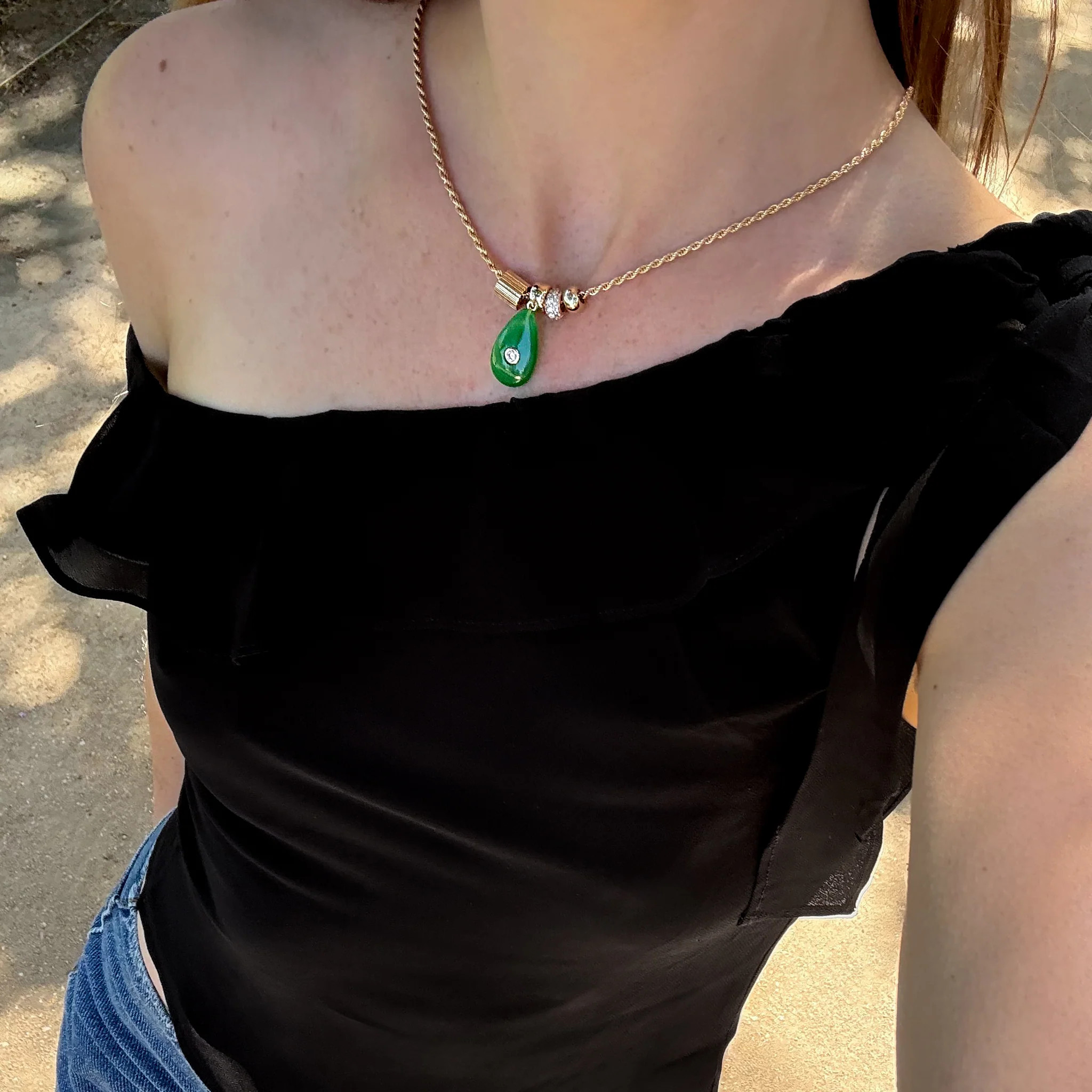 Carlyl Green Jade Necklace | Thatch