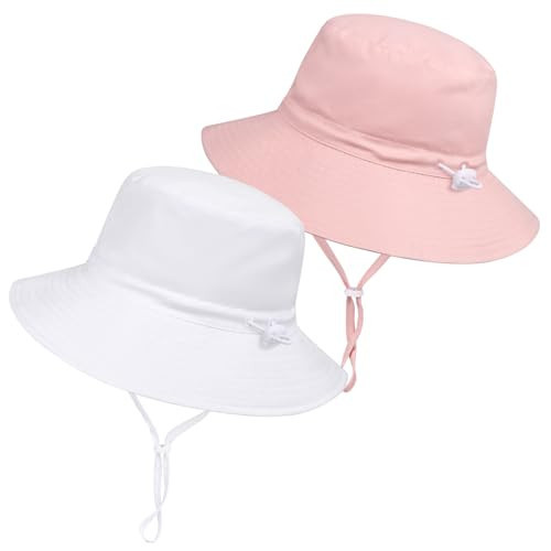 Baby Toddler Sun Hat,Boys Girls Bucket Hat for Kids UPF 50+ Sun Protective Child Summer Beach Hats 6-24 Months | Amazon (US)
