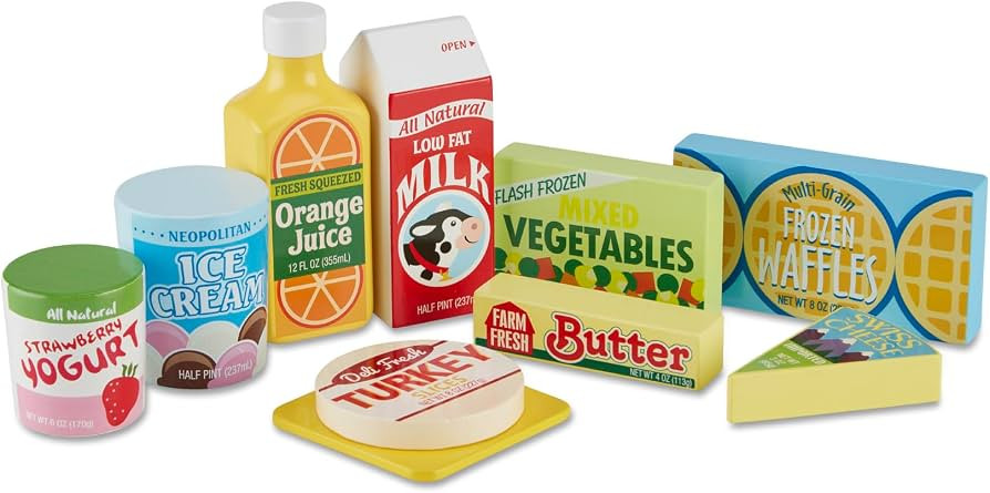 Melissa & Doug Fridge Food Wooden Play Food Kitchen Set | Amazon (US)