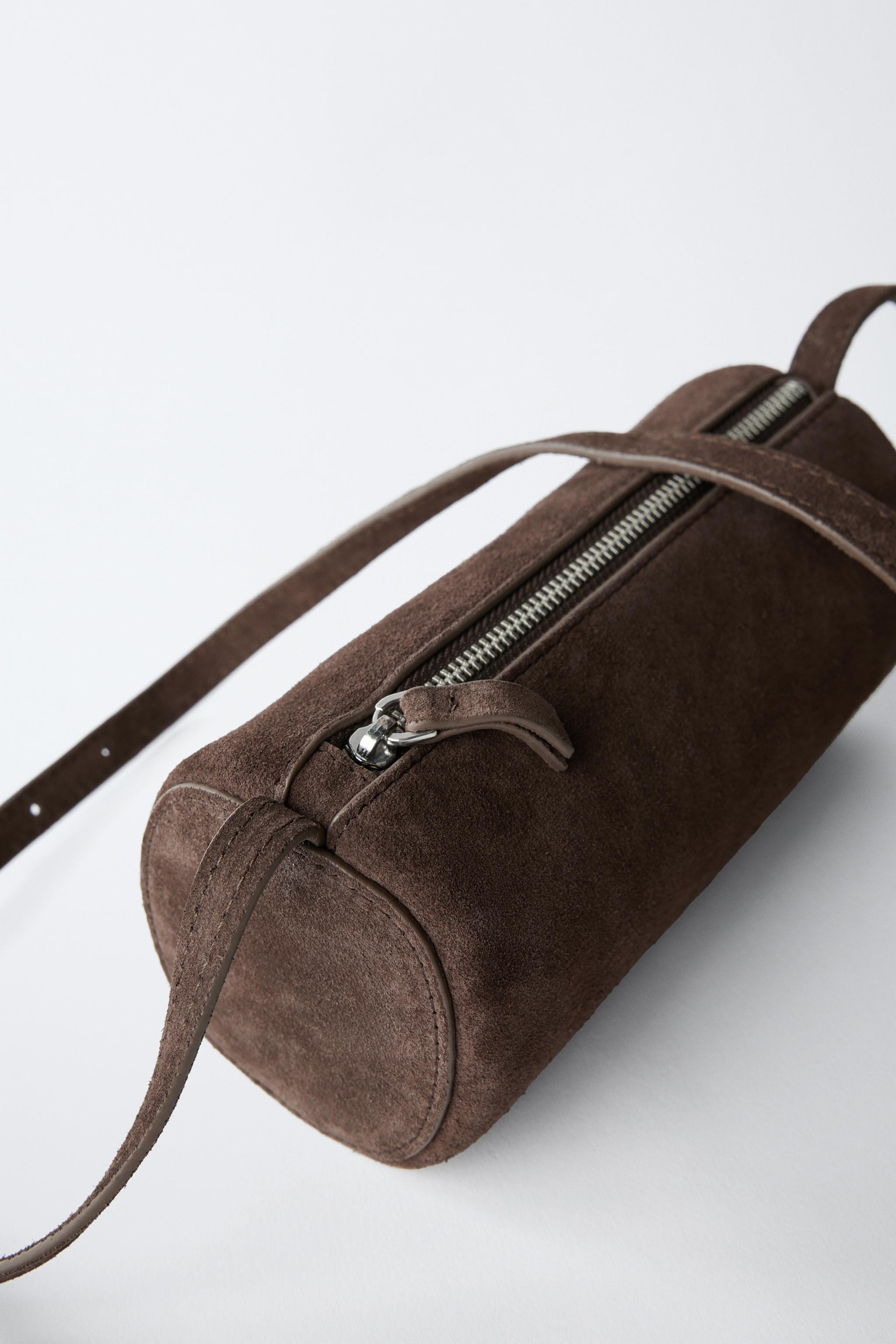 SUEDE BOWLING BAG | Zara US
