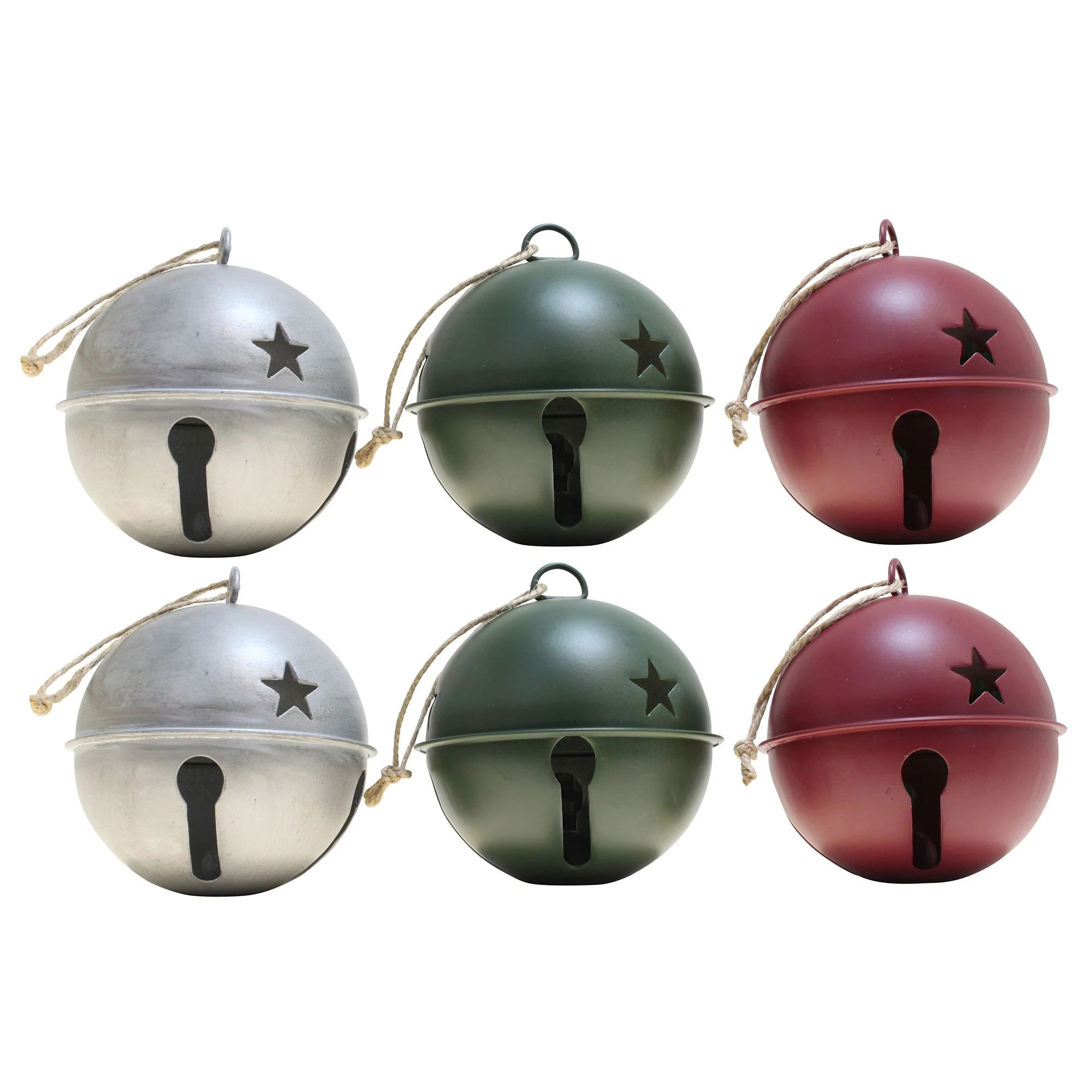 Haute Decor Multi-color Metal Jingle Bell Ball Ornaments, 6 Count (3.35") - Walmart.com | Walmart (US)