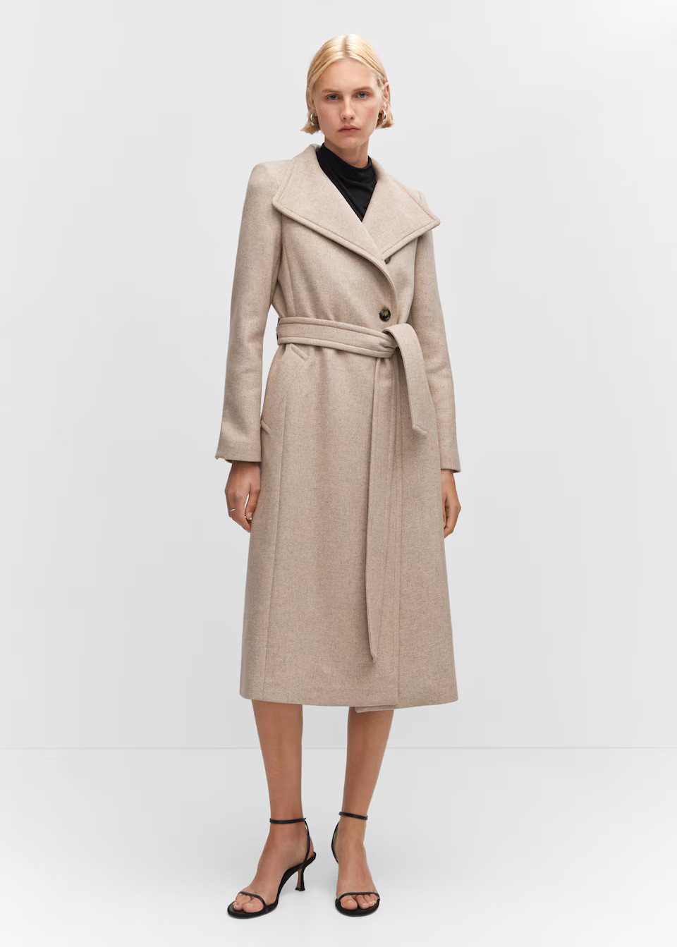 Woolen coat with belt -  Women | Mango USA | MANGO (US)