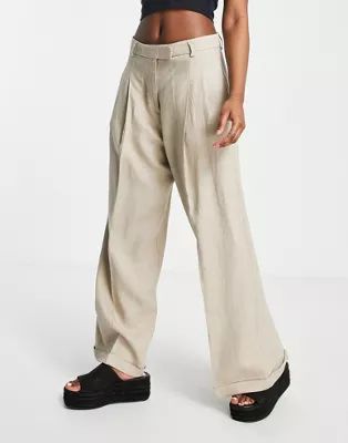 Free People lyla linen trousers in sand | ASOS (Global)