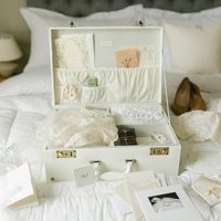 Personalized Wedding Memory Box | Ivory White Trunk Keepsake Case Suitcase Large Bridal Chest | Etsy (US)