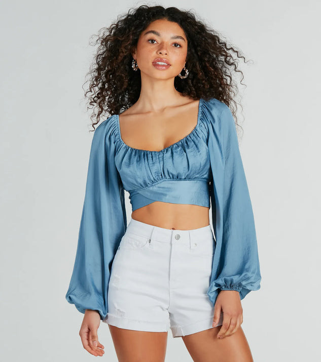 Sweet And Flirty Satin Crop Top | Windsor Stores