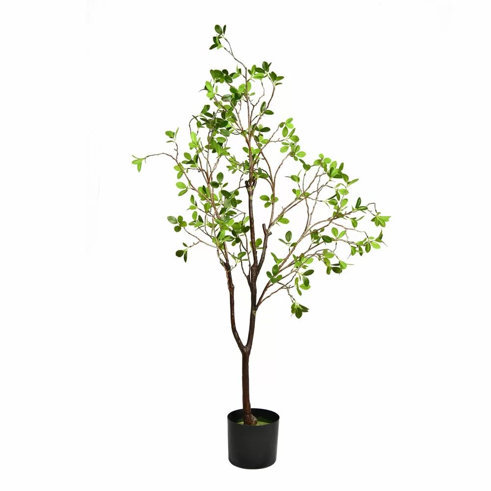 Artificial Potted Milan Leaf Tree | Wayfair North America