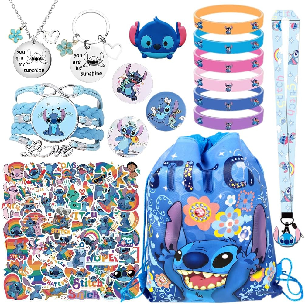 Blue Cartoon Stuff Gifts Set Party Supplies, Party Favors Include Drawstring Backpack, 50 Sticker... | Amazon (US)