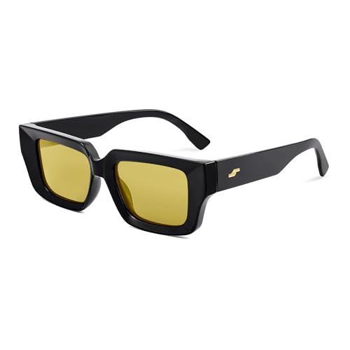 SOJOS Polarized Sunglasses Womens Men Trendy Square Small Y2K Designer Shades SJ2323,Yellow | Amazon (US)
