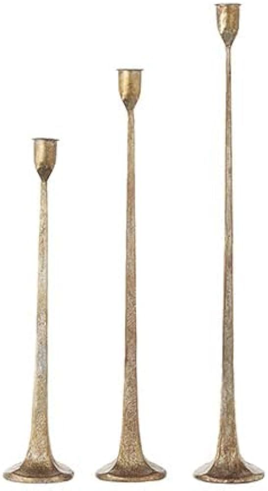 First of a Kind Candlestick Holder - Set of 3 Tall Cast Iron Candlesticks Holders, Farmhouse Deco... | Amazon (US)